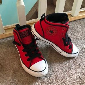 Red converse sneakers